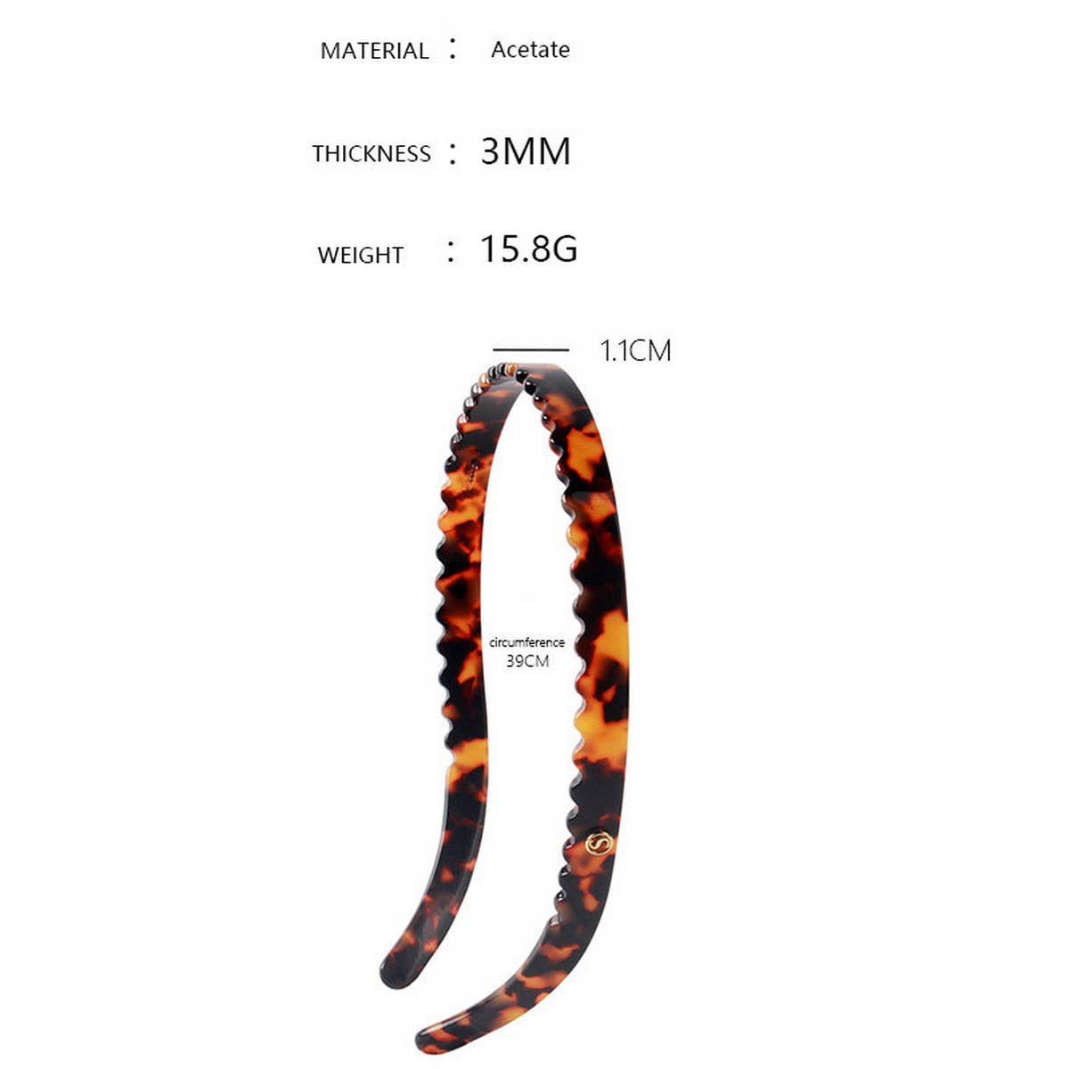 3MM ACETATE HAIR BAND WAVE