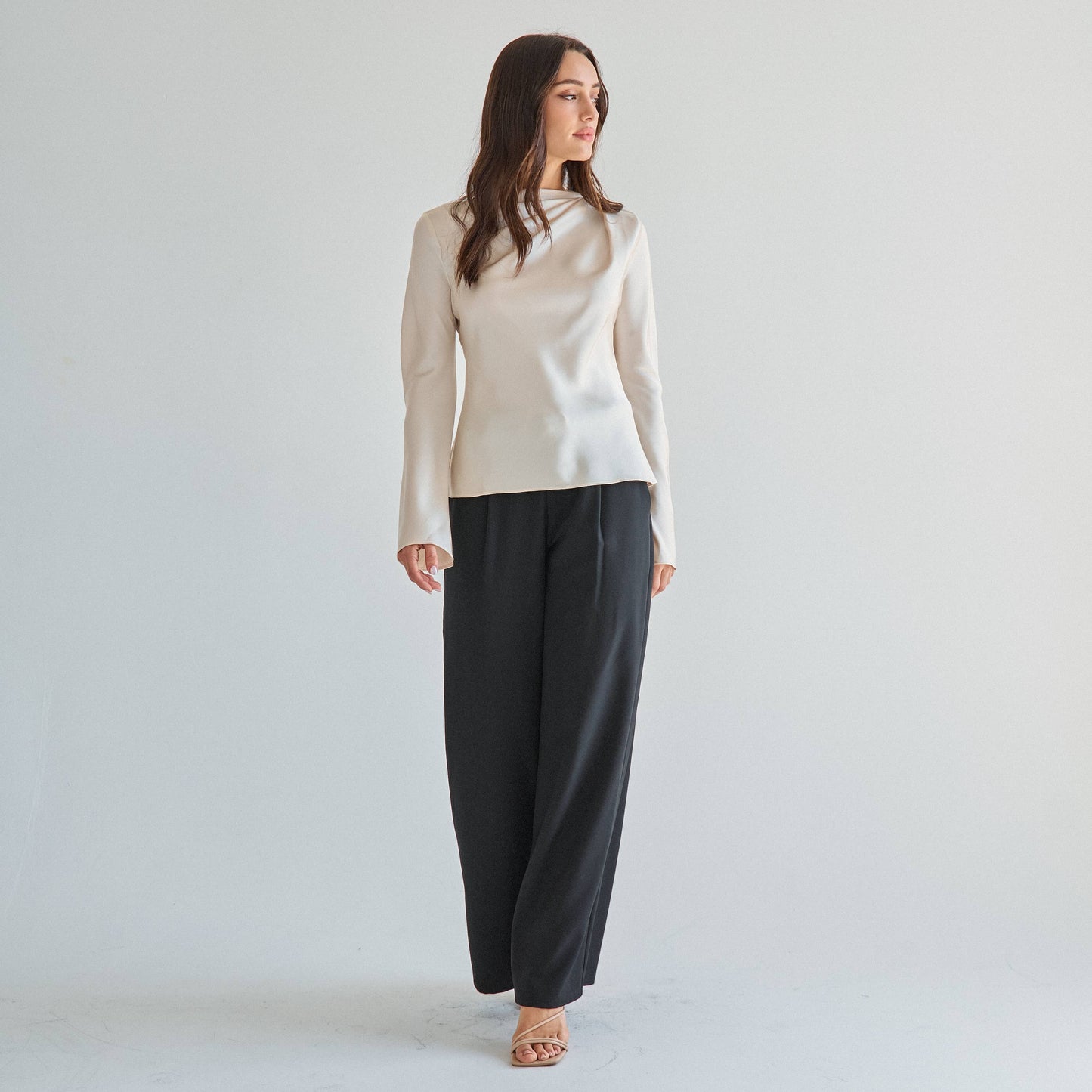 Declan draped satin blouse