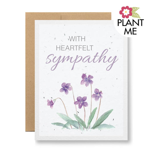 Plantable Seed Paper Greeting Card - With heartfelt sympathy