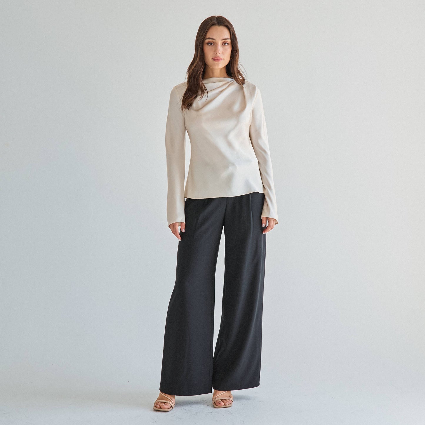Declan draped satin blouse