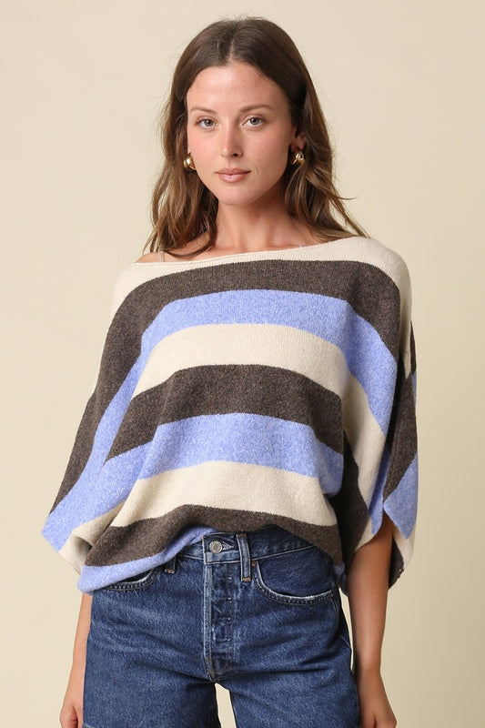 sunday stripe dolman knit top