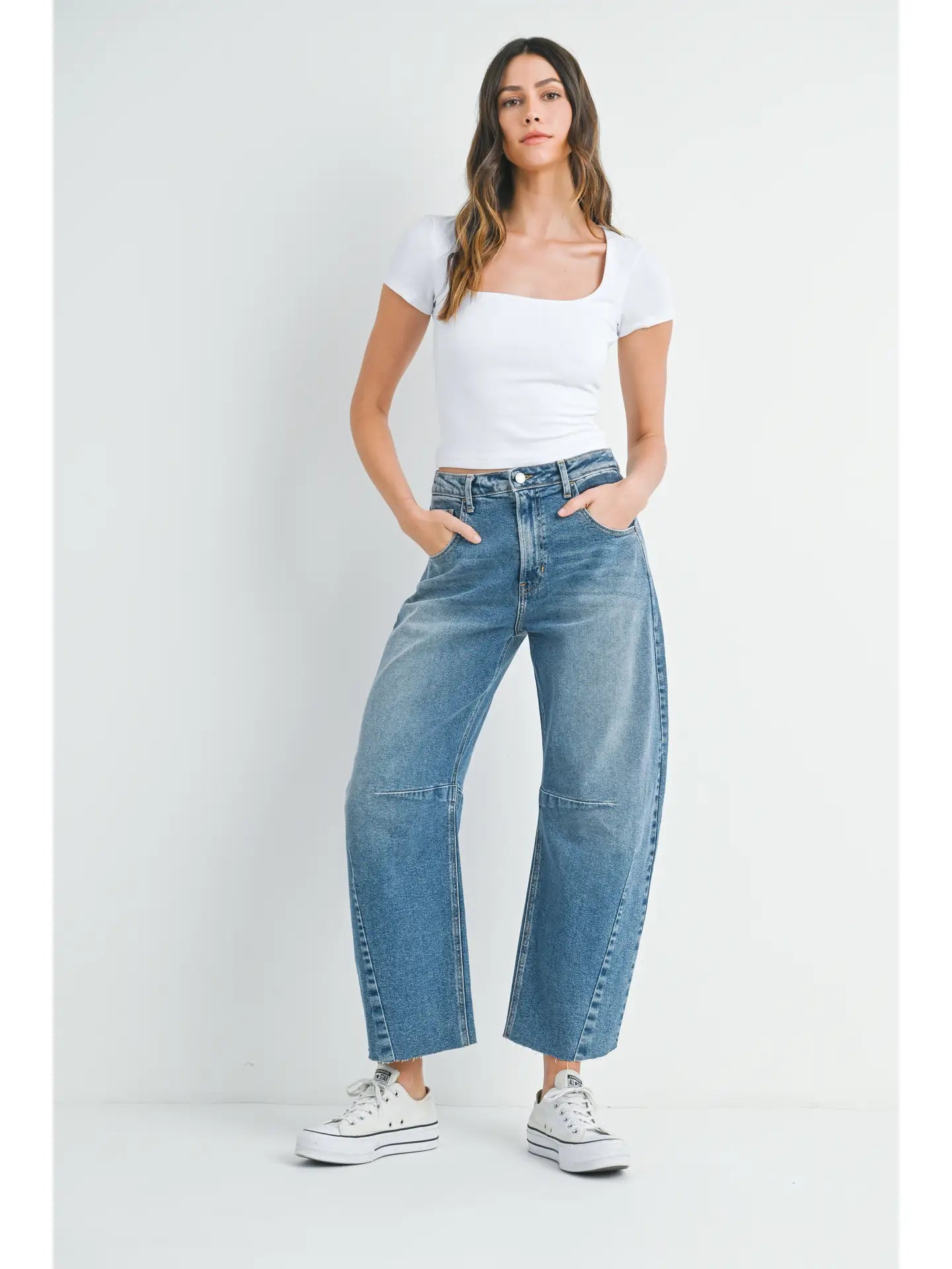 bad betty barrel jean w/ seams