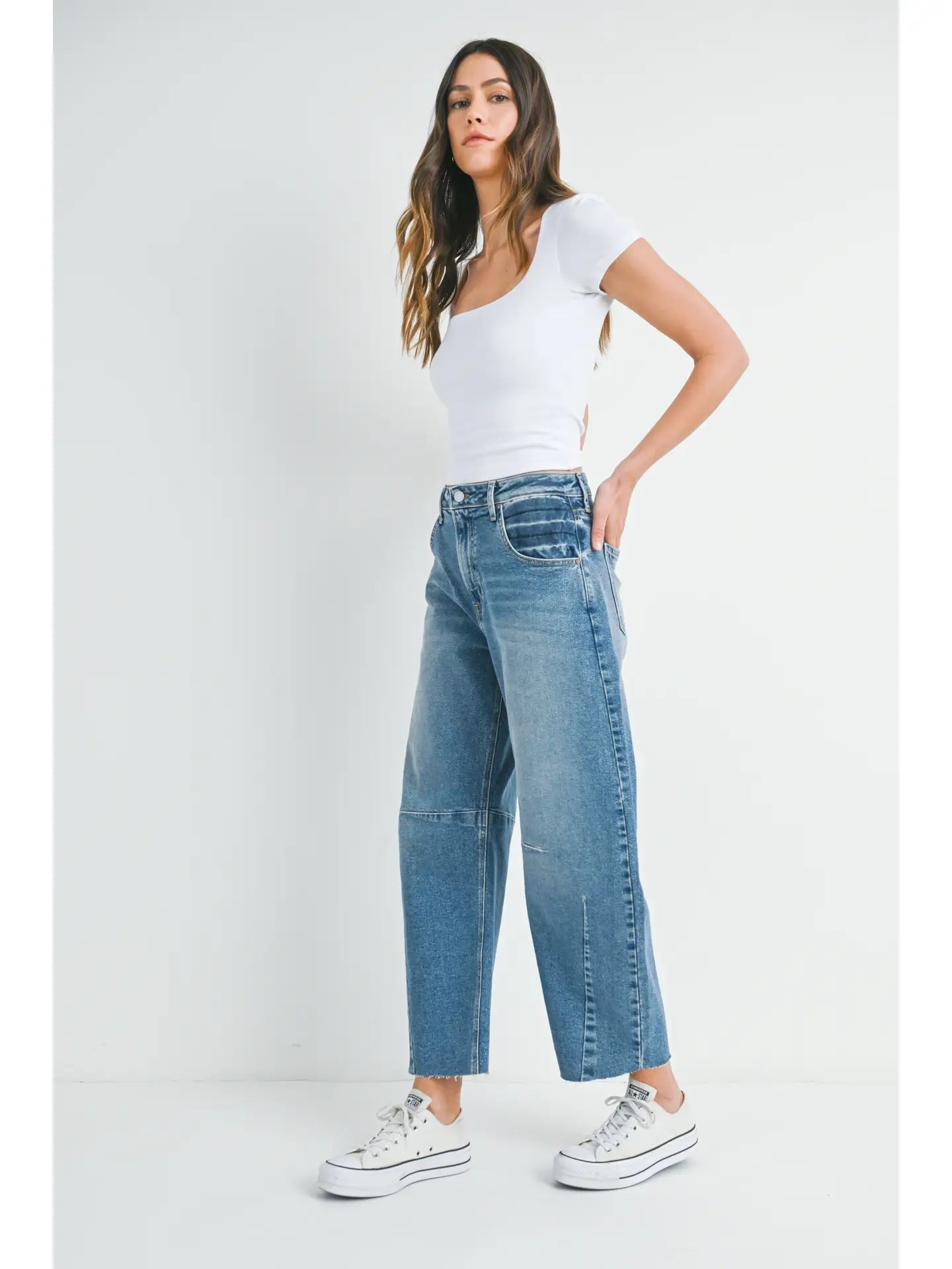 bad betty barrel jean w/ seams