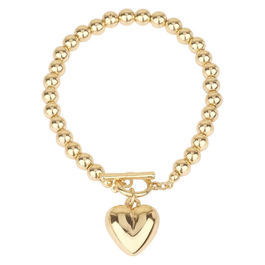 ball heart toggle bracelet