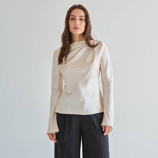 Declan draped satin blouse