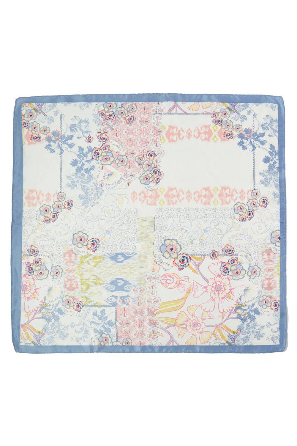 Abstract Floral Print Square Bandana Scarf