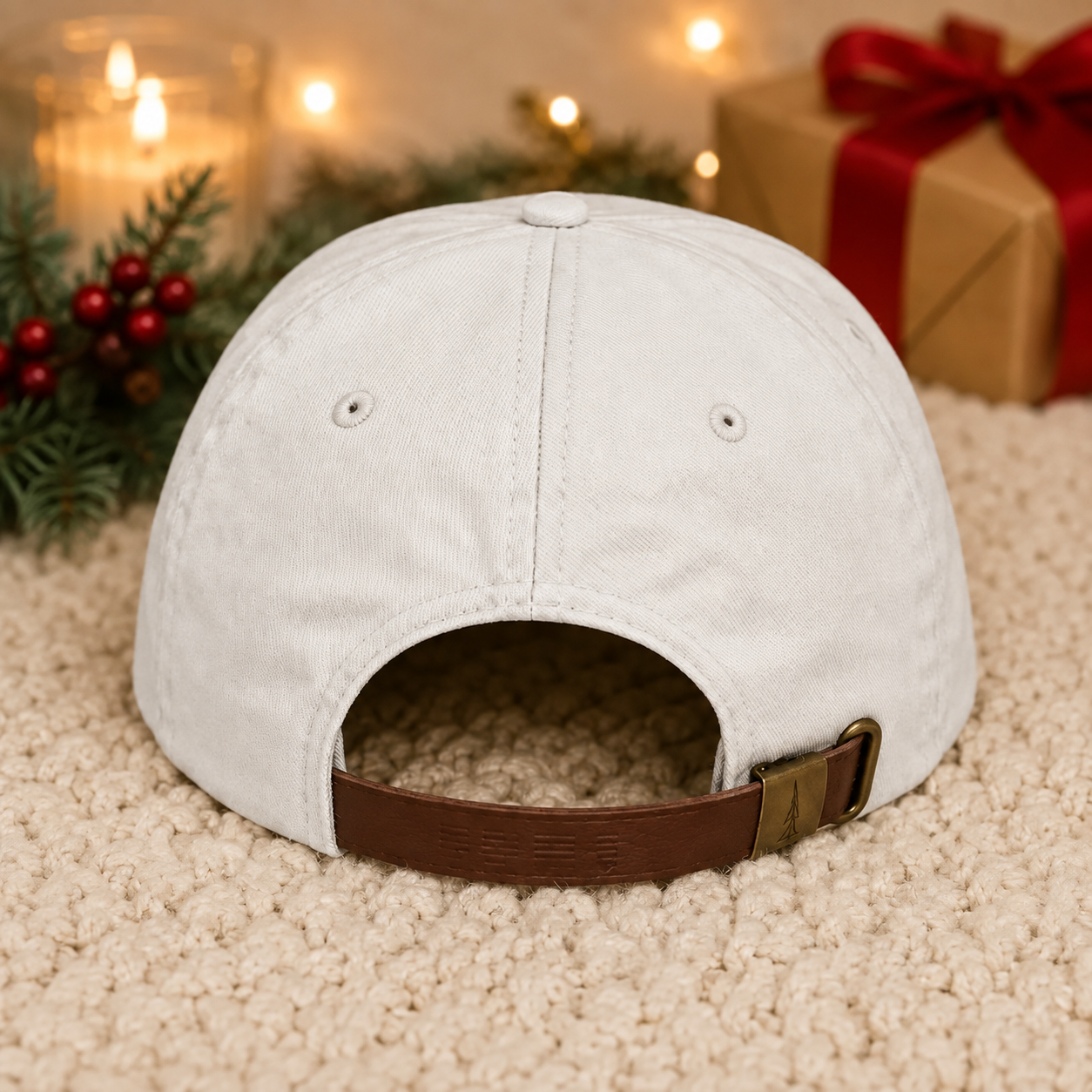 Christmas Bow Embroidered Hat