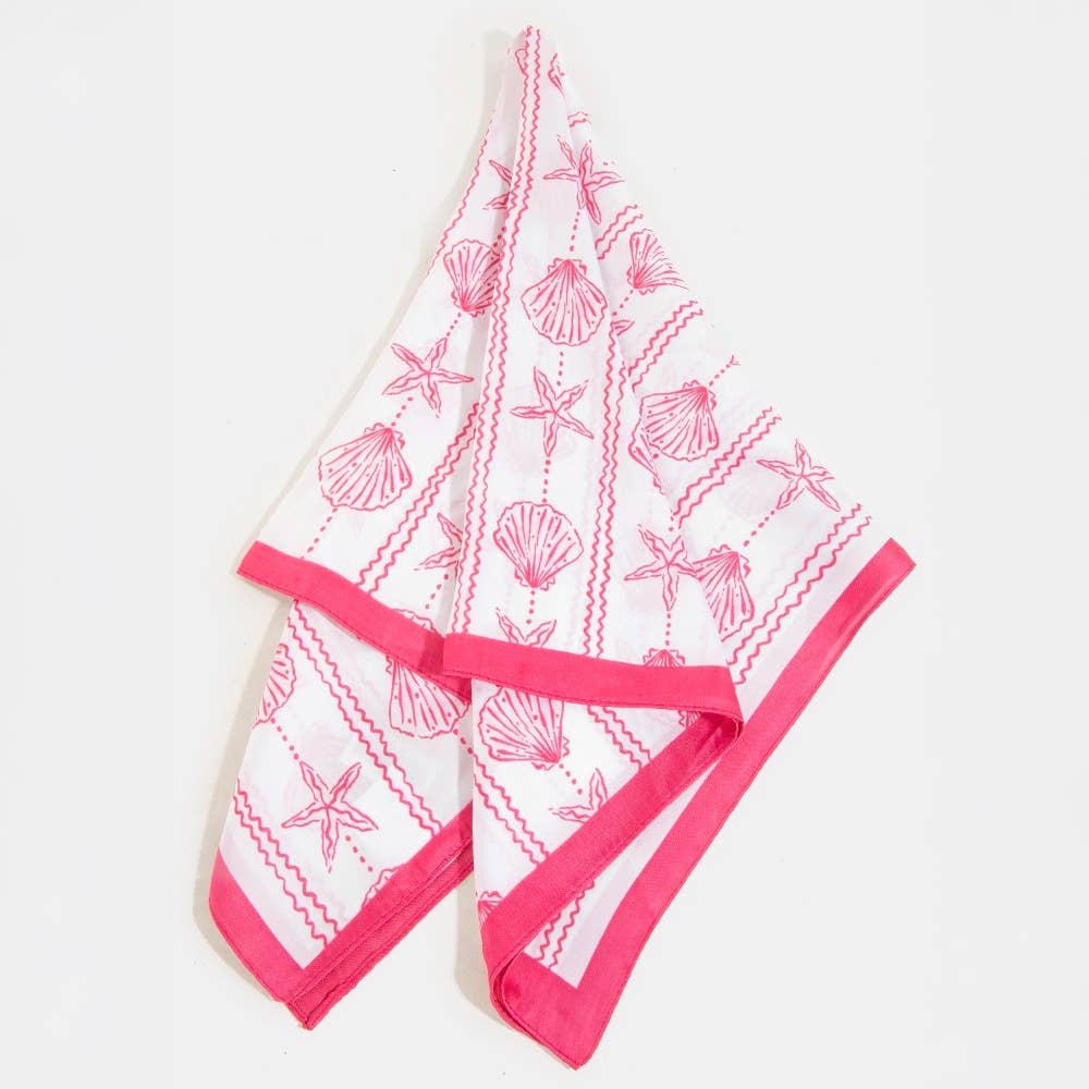 Sealife Seashells And Starfish Bandana Scarf