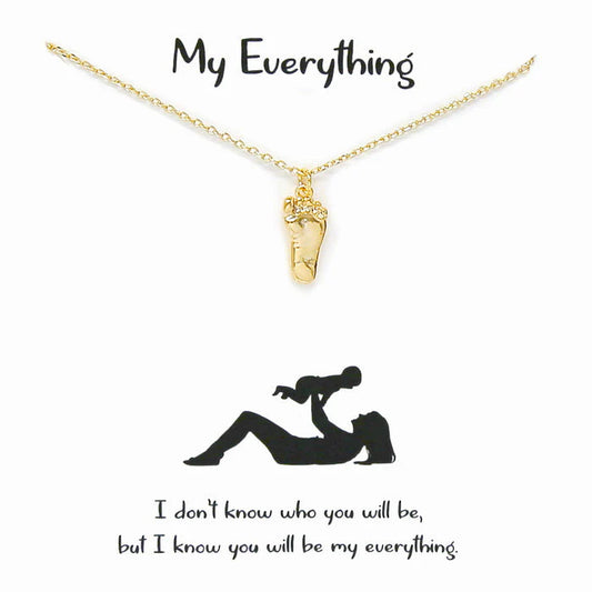 Footprint Pendant Short Necklace