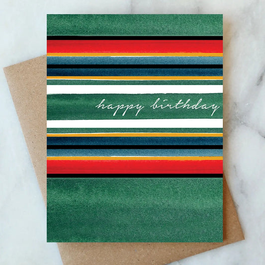 blanket stripe birthday card