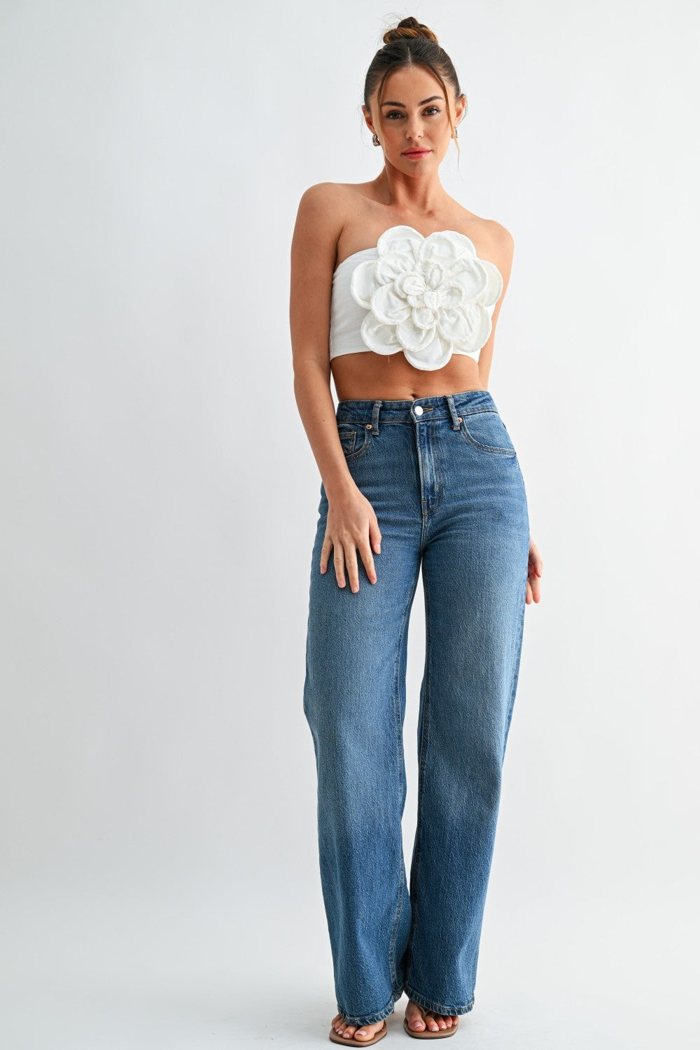 bloom petal strapless top