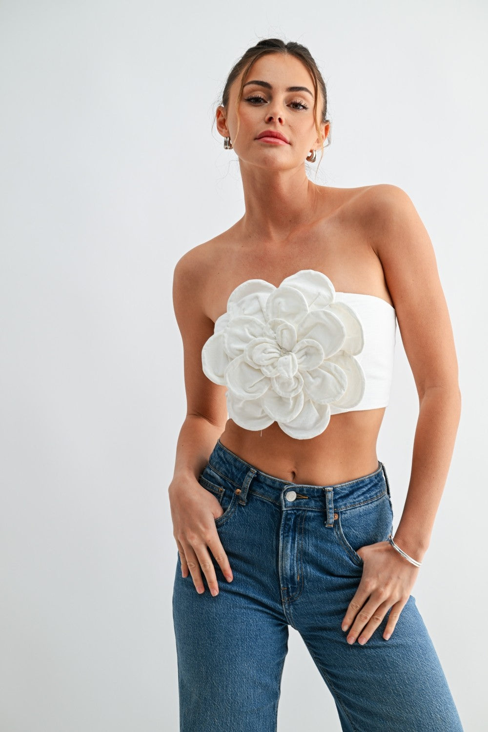 bloom petal strapless top