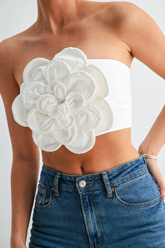 bloom petal strapless top