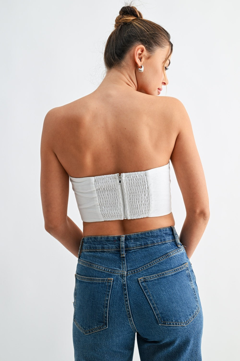 bloom petal strapless top