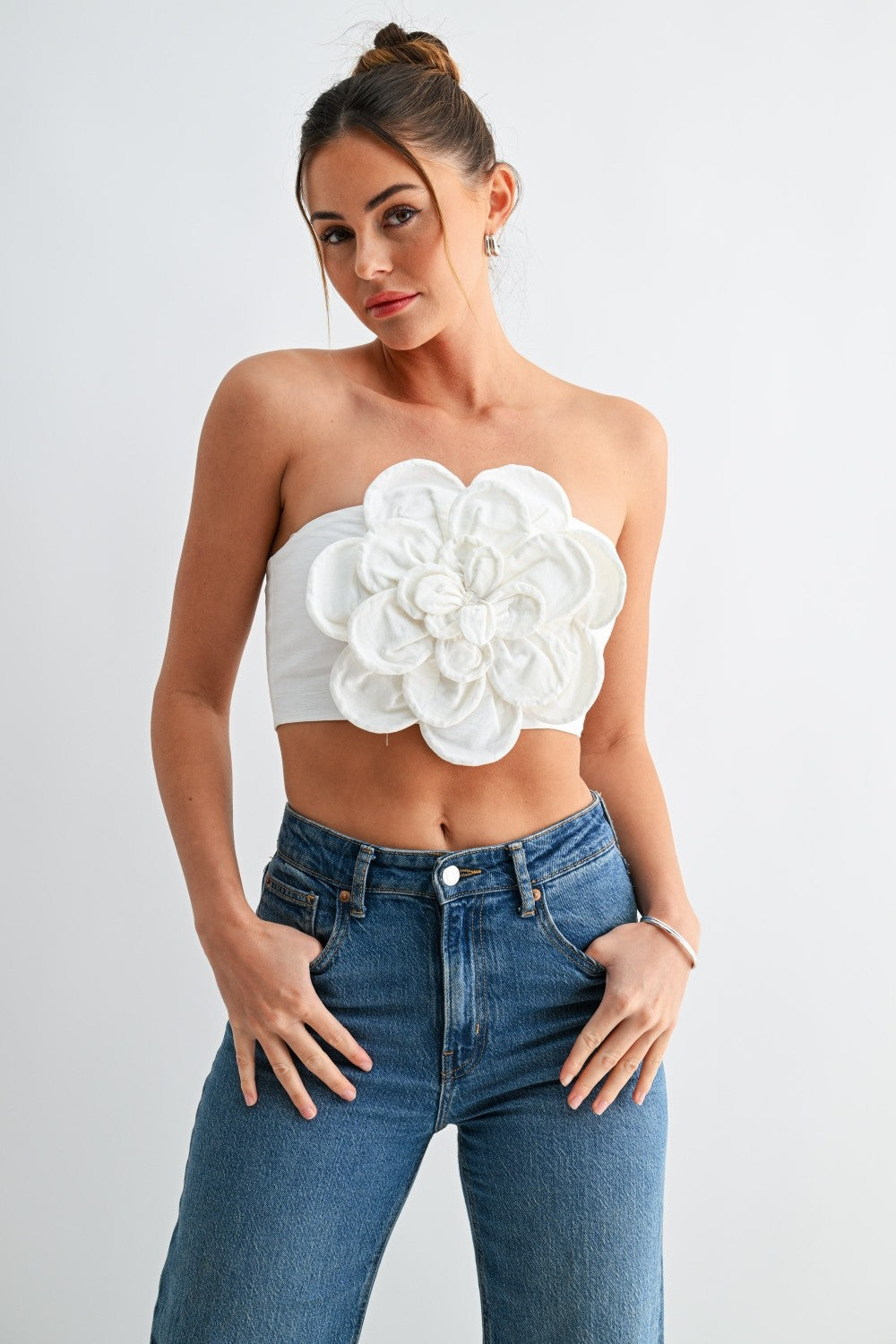bloom petal strapless top