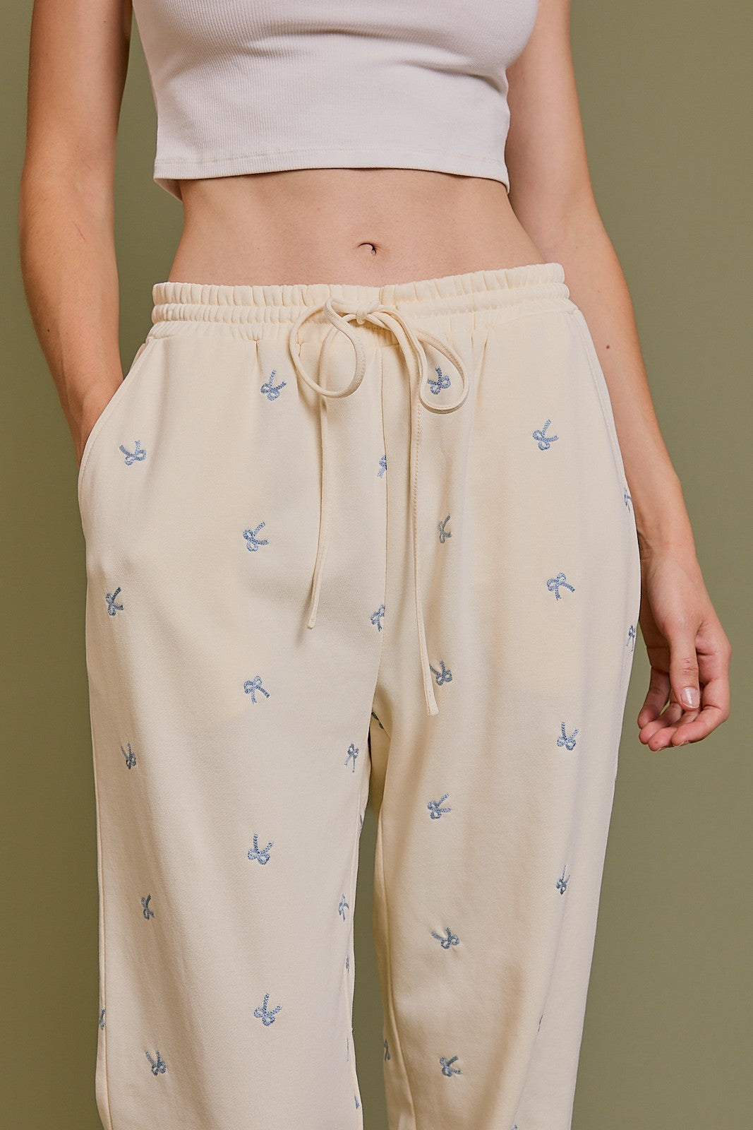 blue ribbon sweat pants