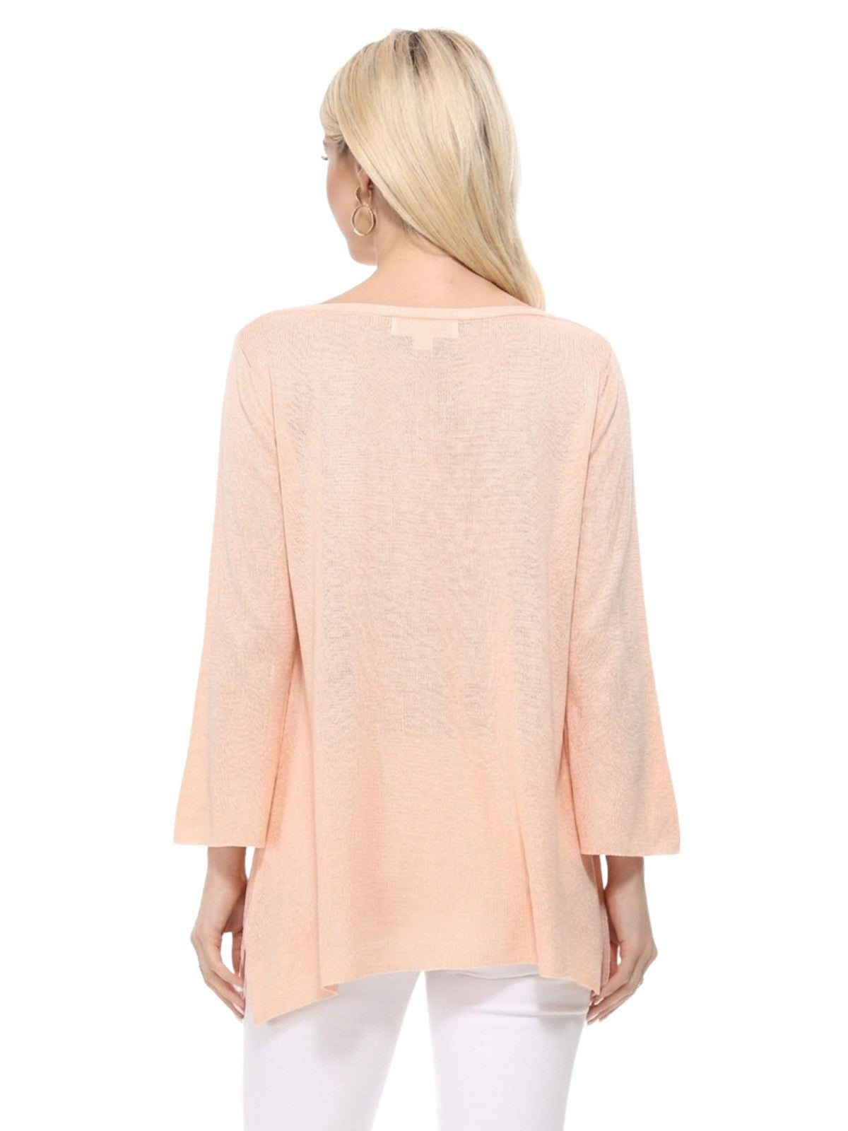 boat neck hi-low knit top