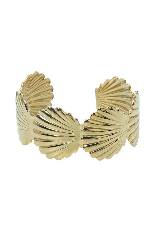 bold seashell link wide cuff bracelet