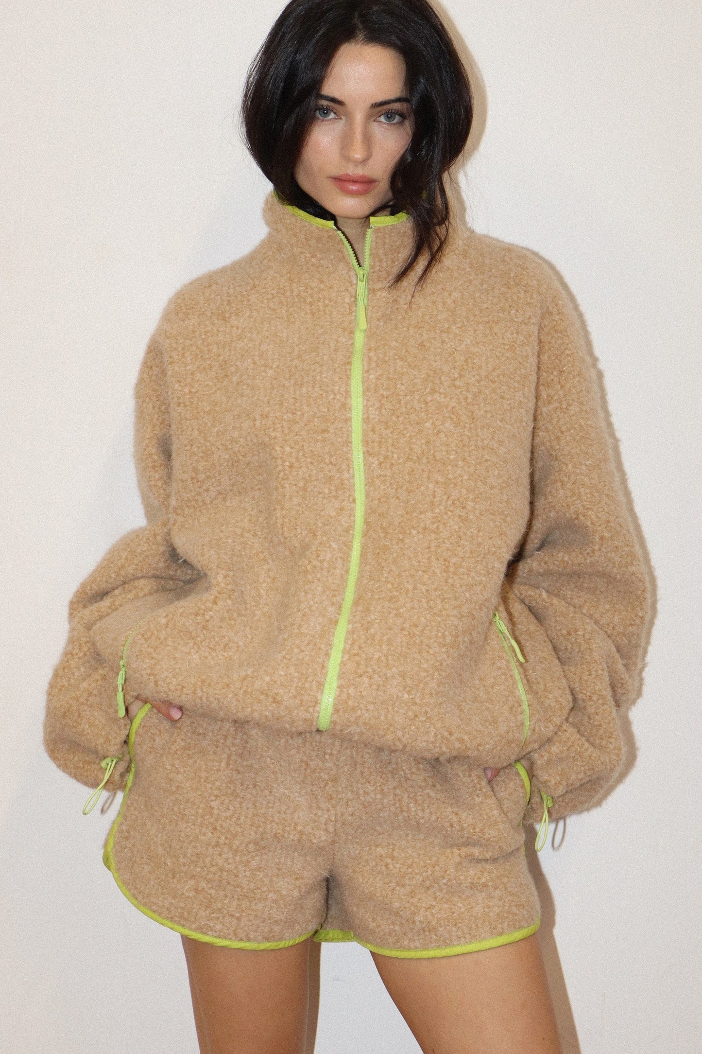 boucle zip jacket