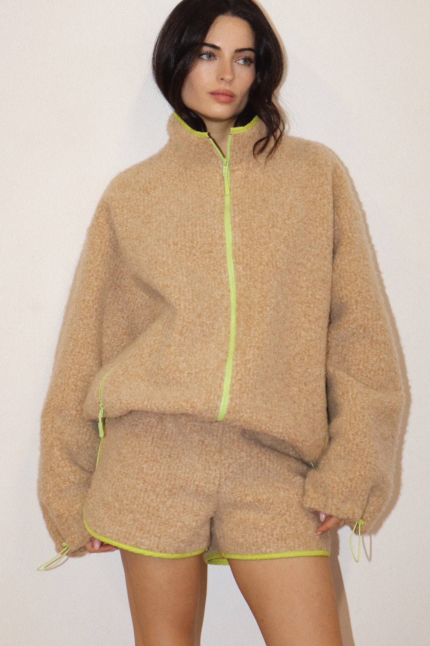 boucle zip jacket