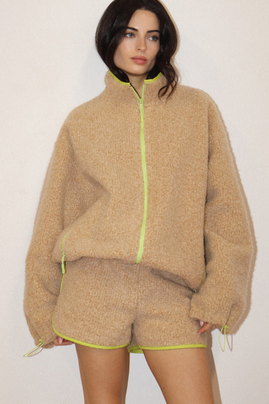 boucle zip jacket