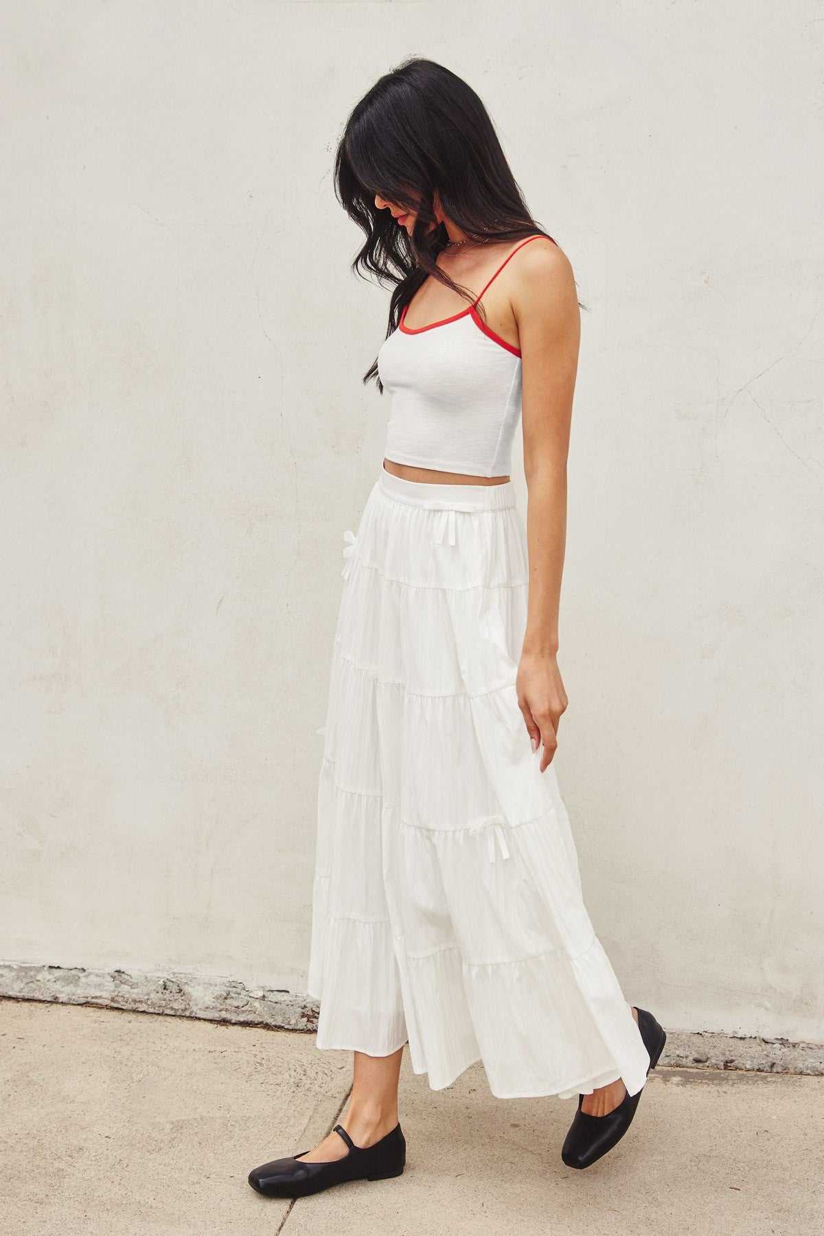 bow tie tiered skirt