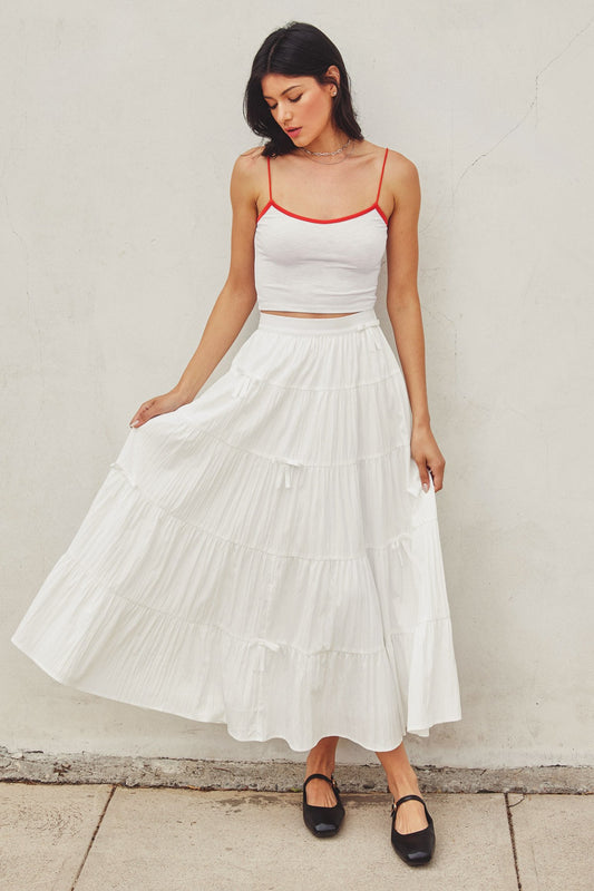 bow tie tiered skirt