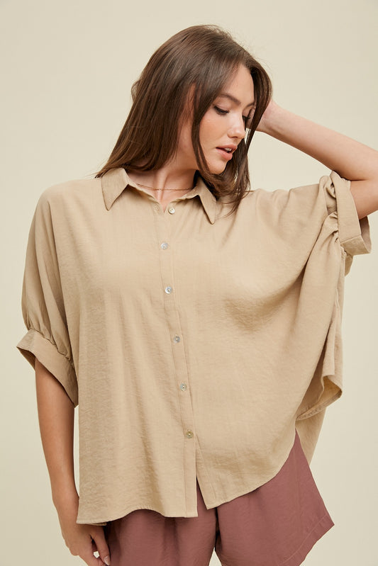 box you out button up blouse