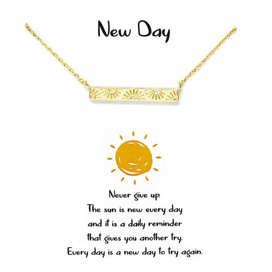 Sun Print Bar Simple Chain Necklace