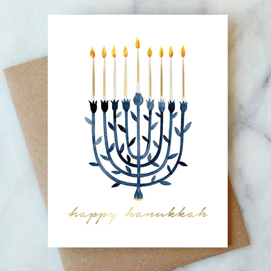 bright menorah hanukkah card