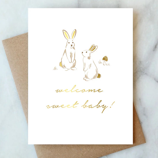 bunnies baby greeting card