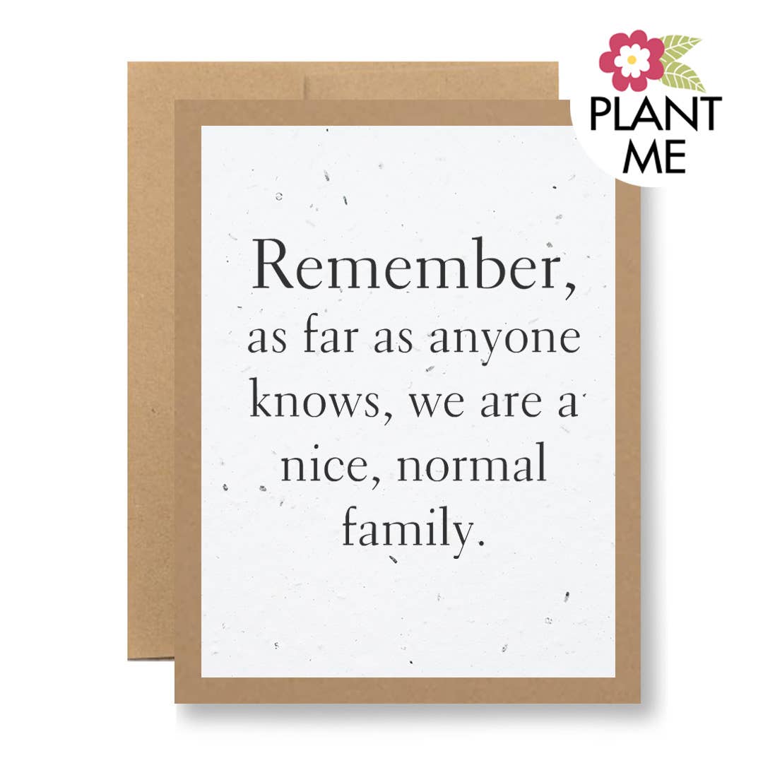Plantable Seed Paper Greeting Card - ...normal family