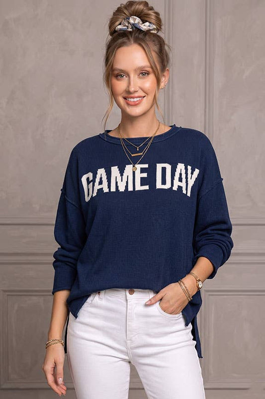 Game Day" Graphic Knit Sweater