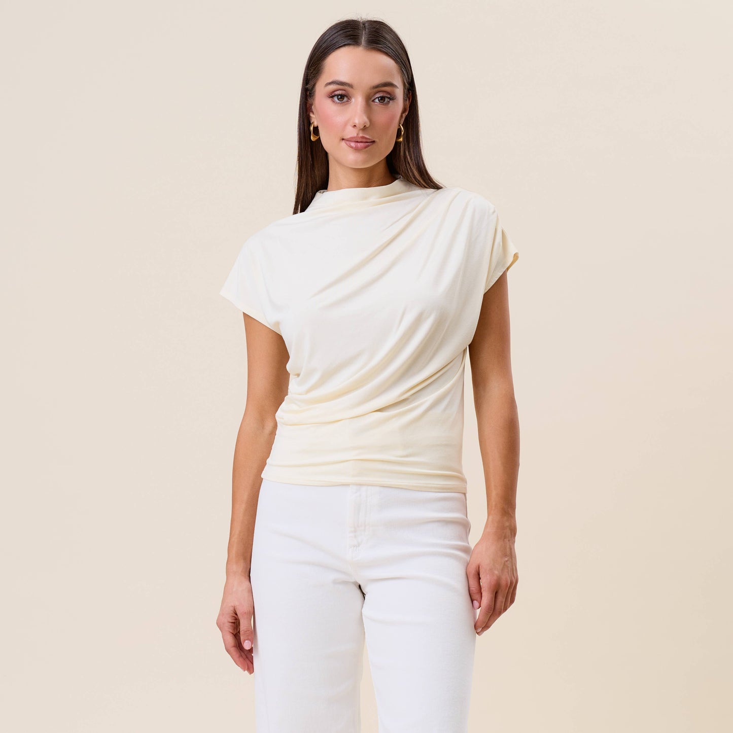 Draped jersey top