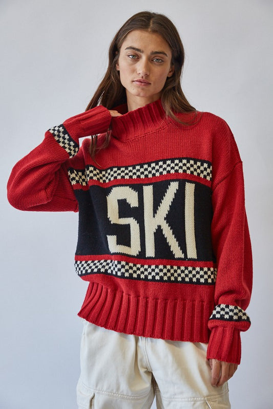 hit the slopes knit turtleneck sweater