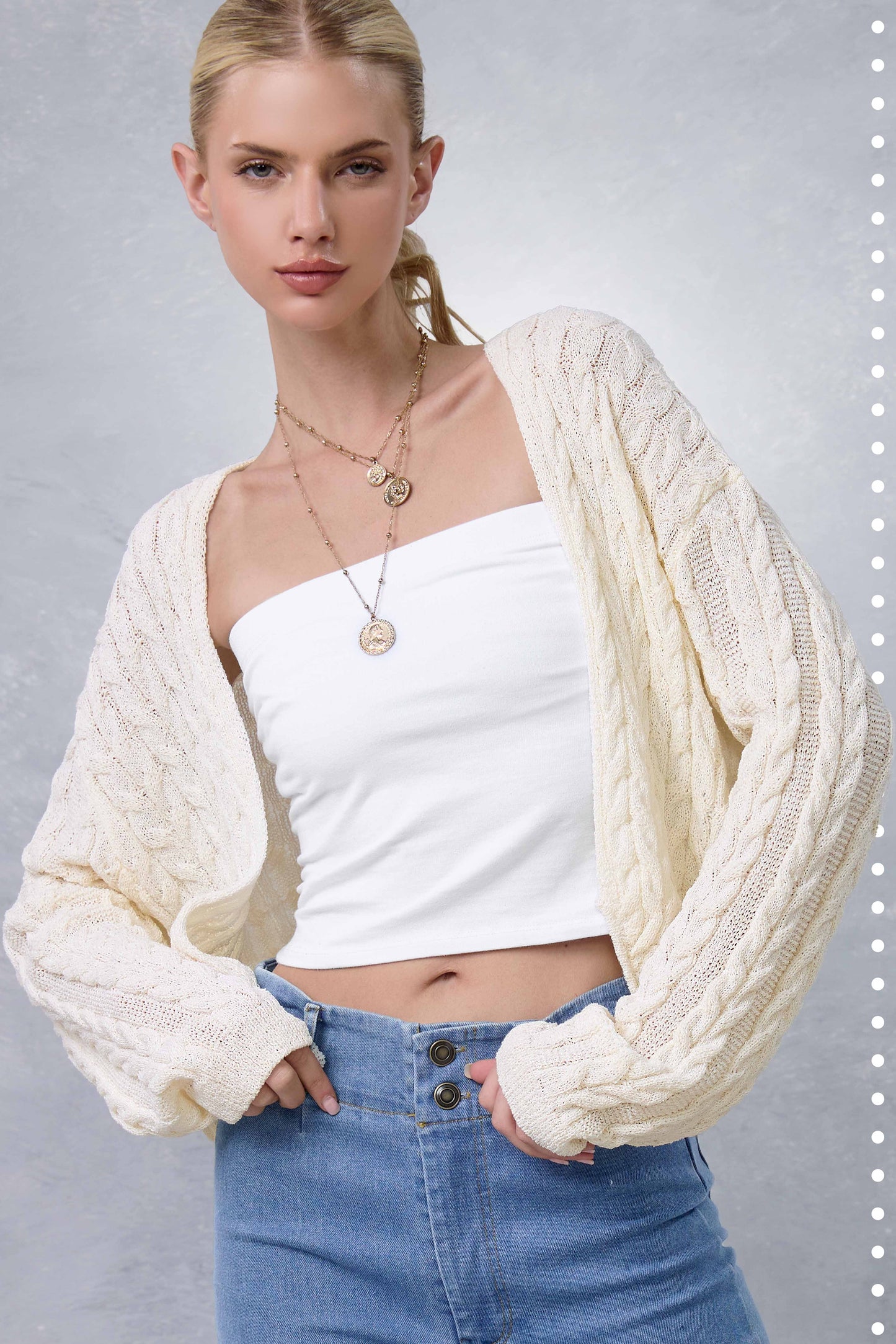 cable knit cocoon cardi