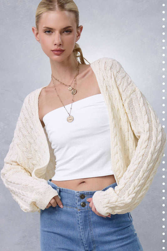 cable knit cocoon cardi