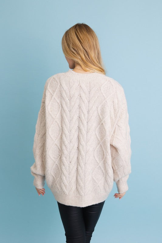 cable knit cutie oversized pullover