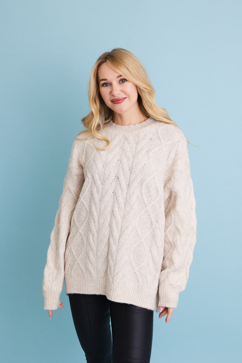 cable knit cutie oversized pullover