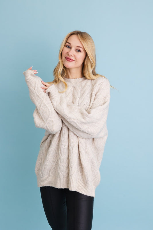 cable knit cutie oversized pullover