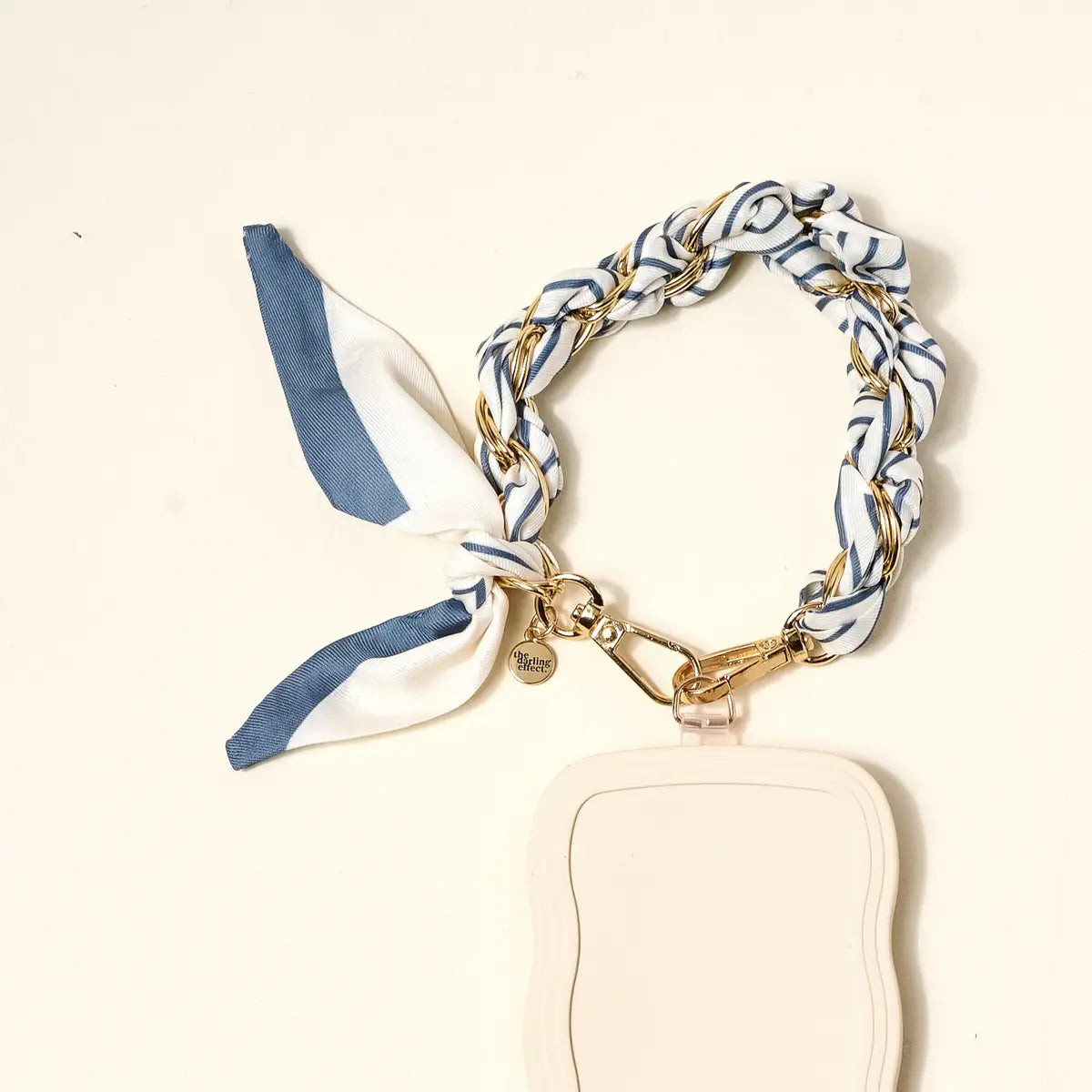 call me later phone scarf-bluebell stripe