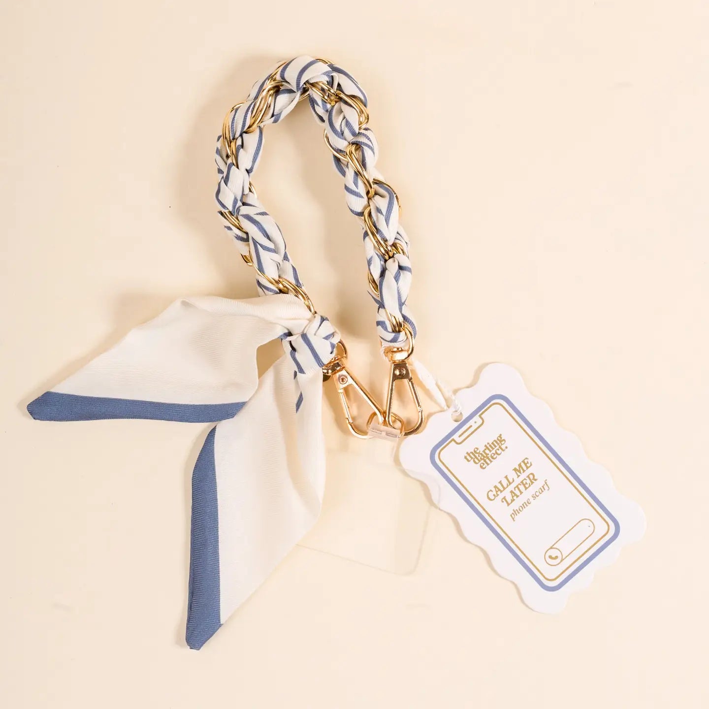 call me later phone scarf-bluebell stripe