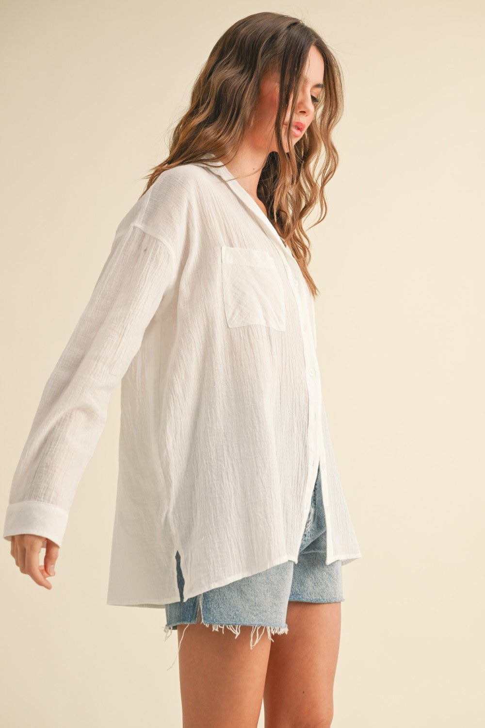 carly cotton button down shirt
