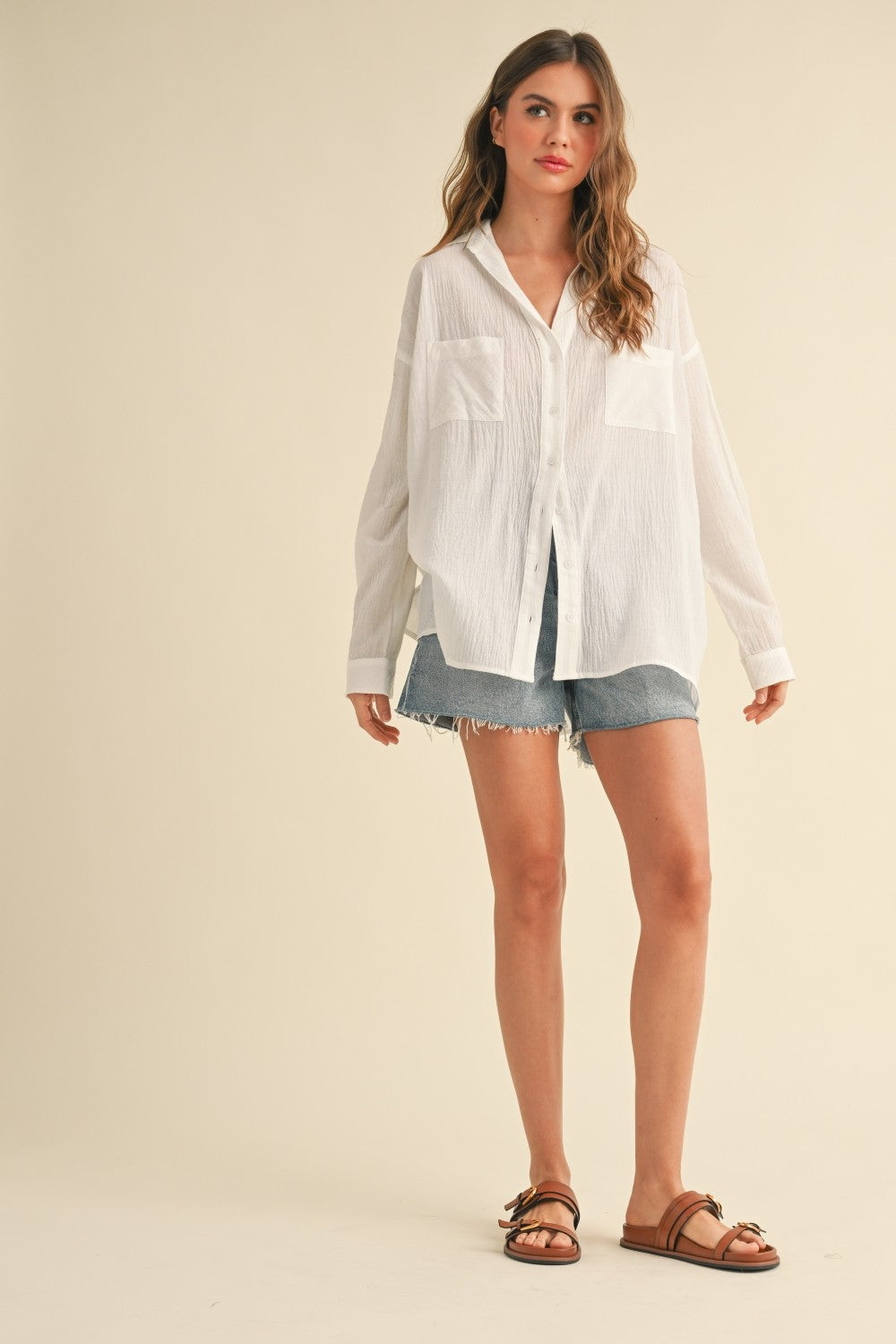 carly cotton button down shirt
