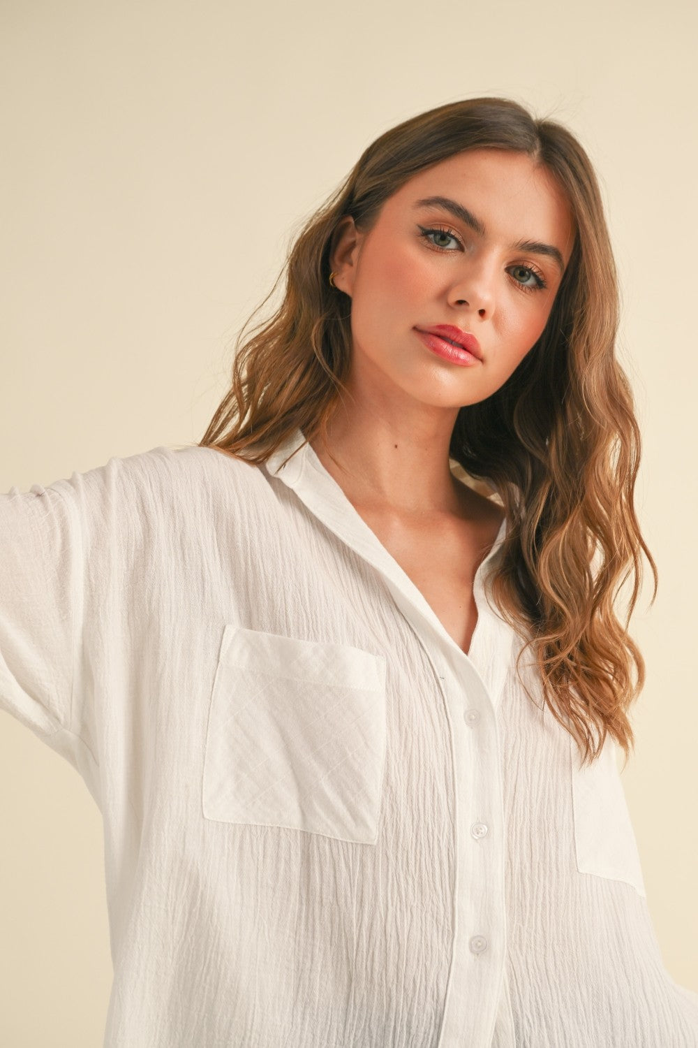 carly cotton button down shirt