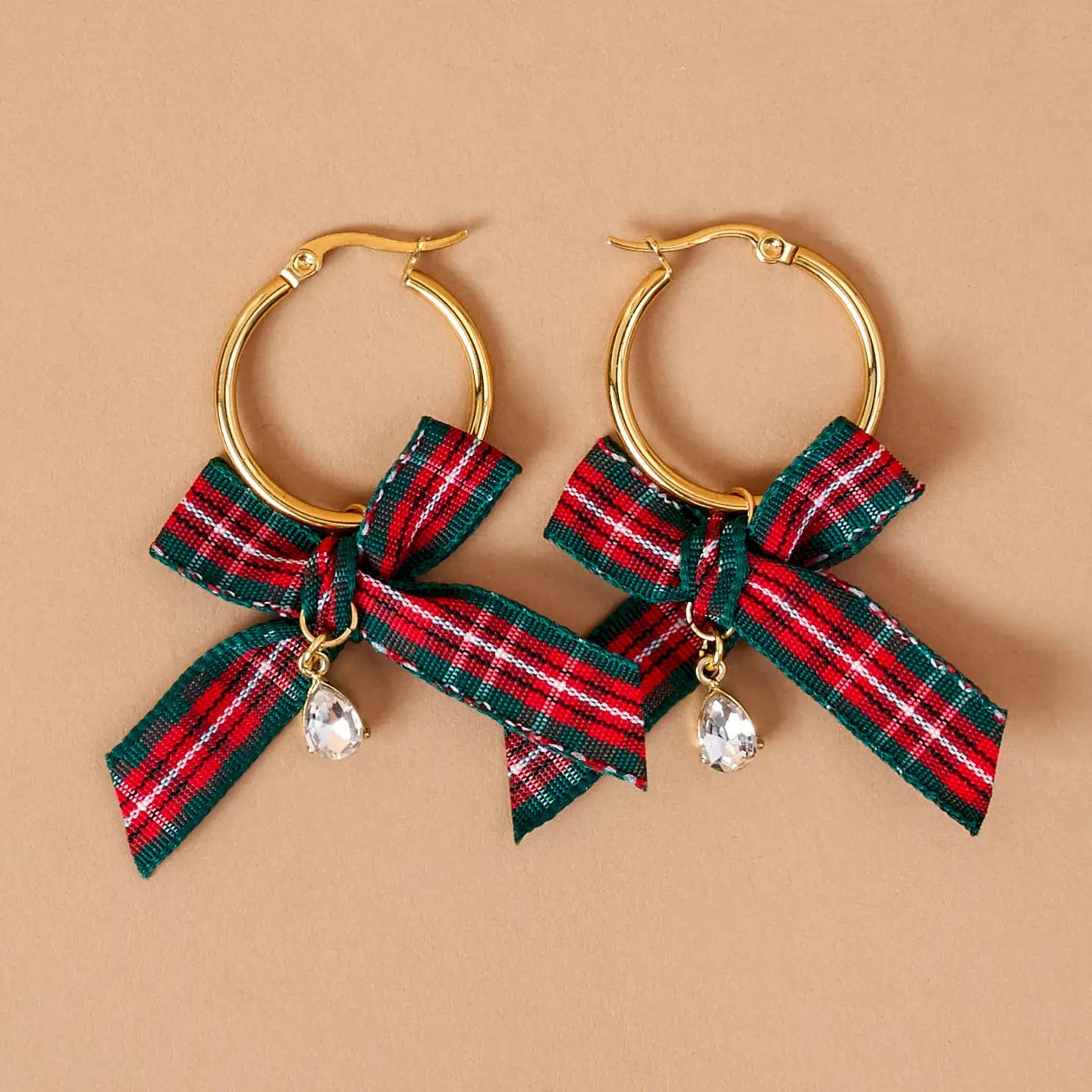 Signature Hoop Earrings-Dressed in Plaid