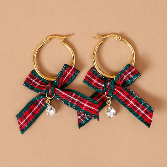 Signature Hoop Earrings-Dressed in Plaid