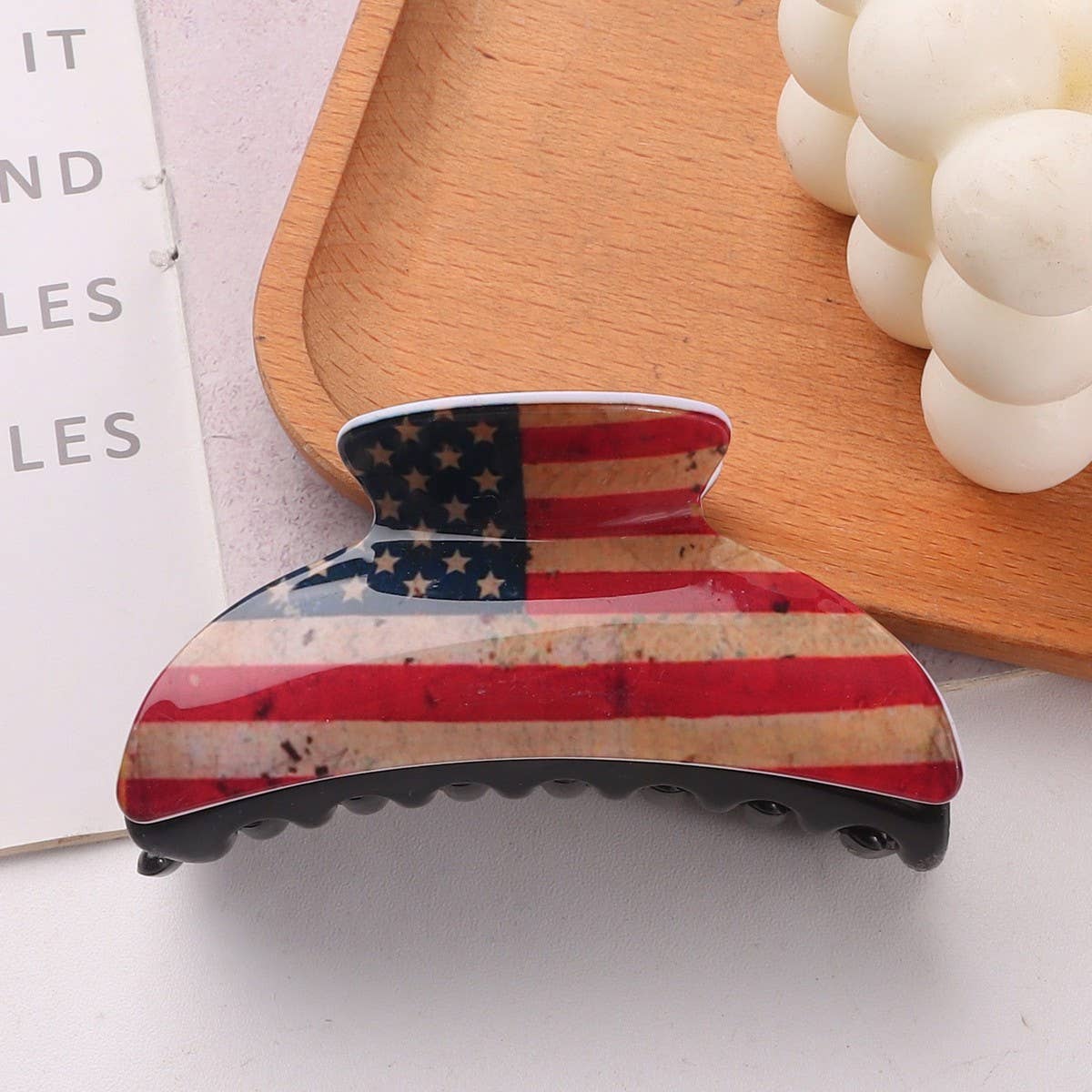Stars & Stripes RECTANGLE HAIR CLAW CLIPS