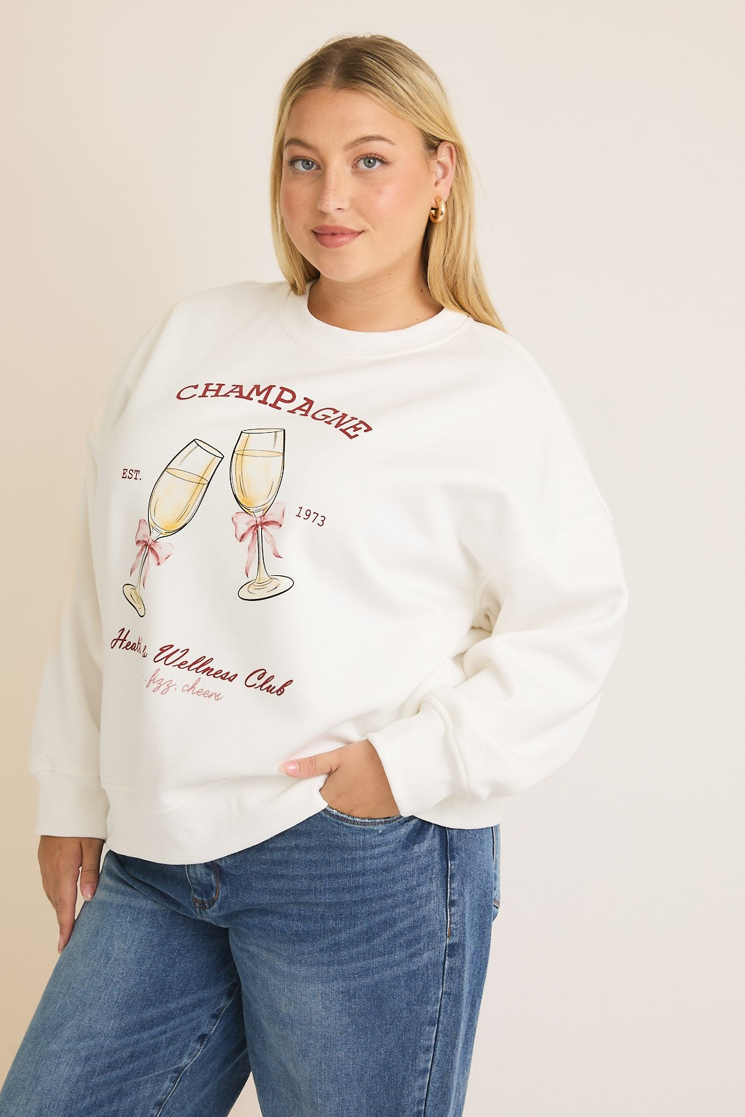 champagne health & wellness club sweatshirt-curvy