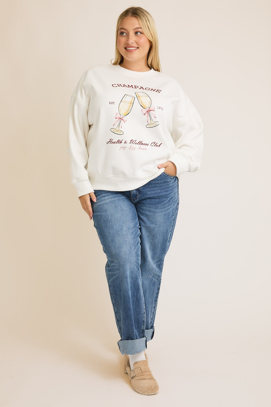 champagne health & wellness club sweatshirt-curvy